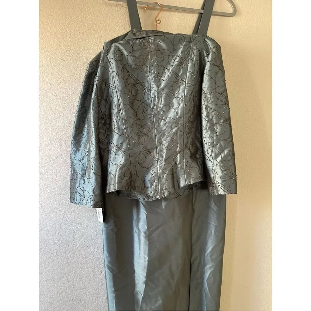 NWT Vintage cachet‎ set embellished jacket and square neck dress 10